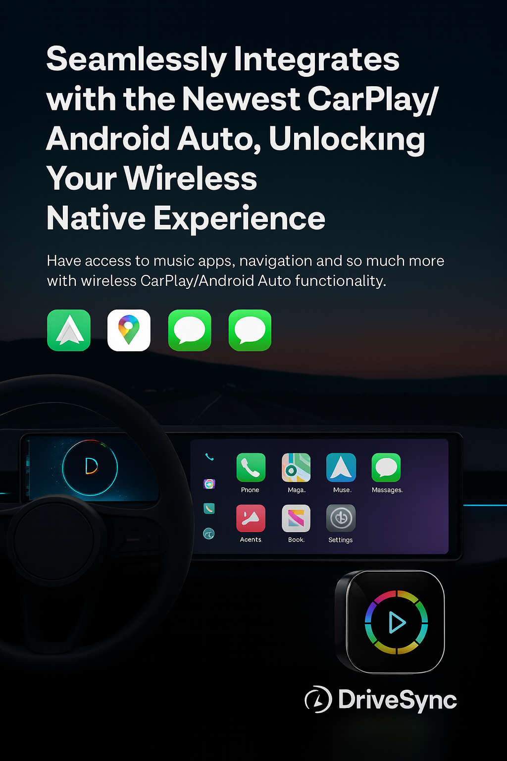 DriveSync™ v2 Pro Wireless Carplay Adapter
